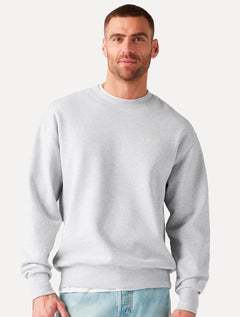 Moletom Levis Masculino Crewneck Authentic Logo Poster Cinza Mescla