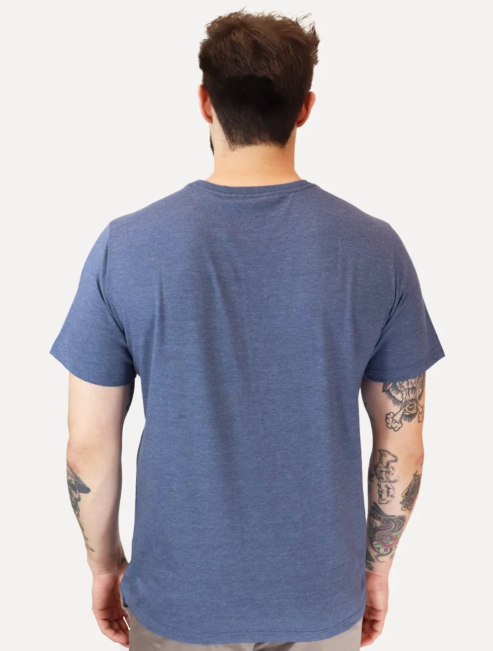 Camiseta Dudalina Masculina Regular Azul Escuro Mescla