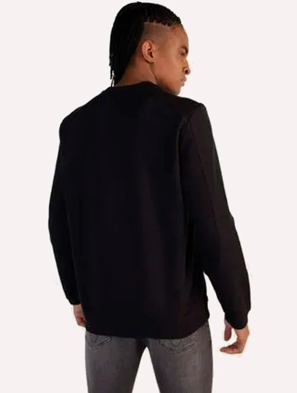 Moletom Calvin Klein Masculino Crewneck CK Front Preto