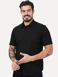 Camisa Aramis Masculina Manga Curta Slim Oxford Planalto Preta