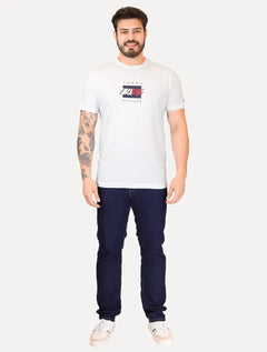 Camiseta Tommy Hilfiger Masculina Linear Flag Graphic Branca