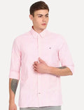 Camisa Tommy Hilfiger Masculina Regular Striped Poplin Rosa Claro