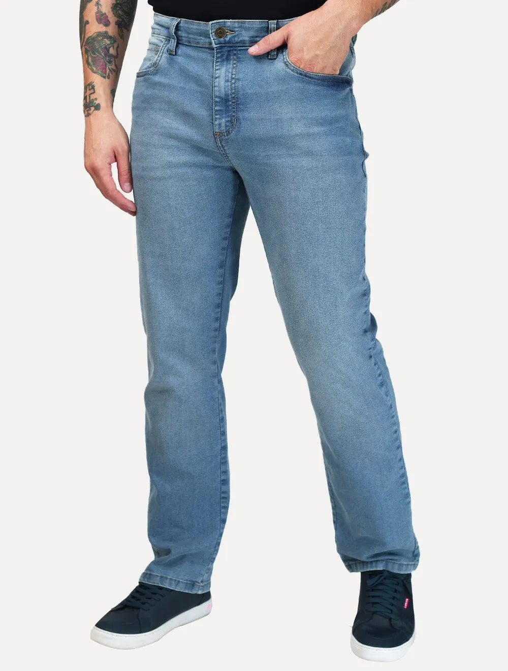Calça Dudalina Jeans Masculina Right Vintage Azul Claro