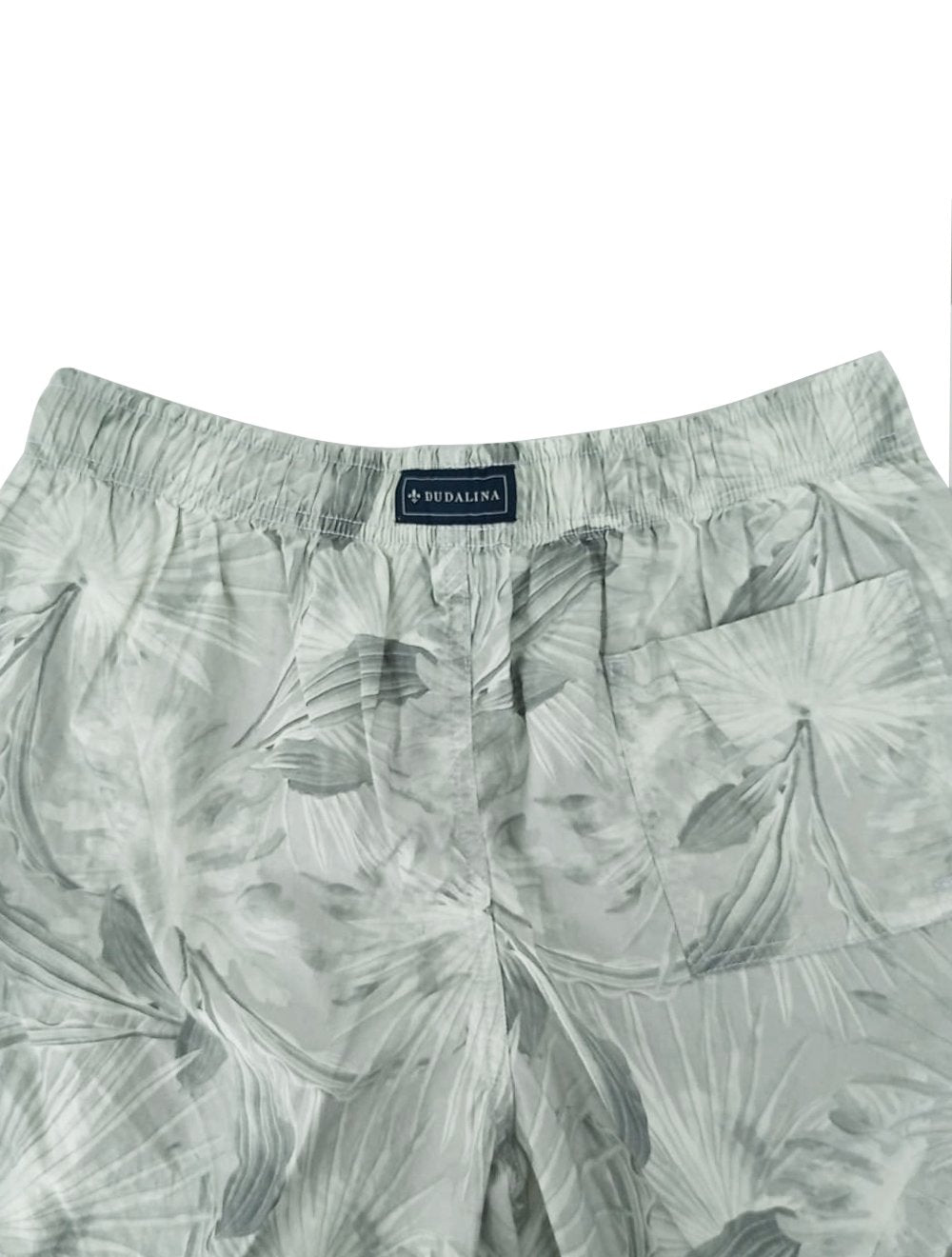 Short Dudalina Masculino D'Água Floral Cinza Claro