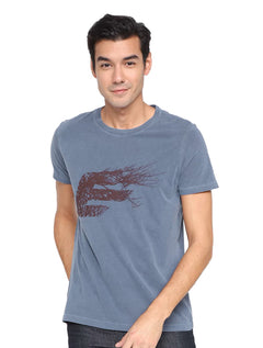Camiseta Ellus Masculina Washed Easa Branches Classic Azul Escuro