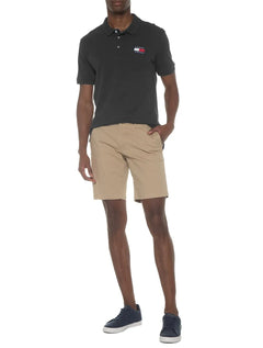 Polo Tommy Jeans Masculina Regular Flag Badge Preta