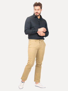 Calça Tommy Hilfiger Masculina Custom Fit THFlex Chino Stretch Cáqui