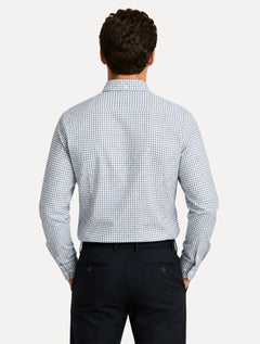 Camisa Tommy Hilfiger Masculina Oxford Regular Gingham Branca/Azul Claro