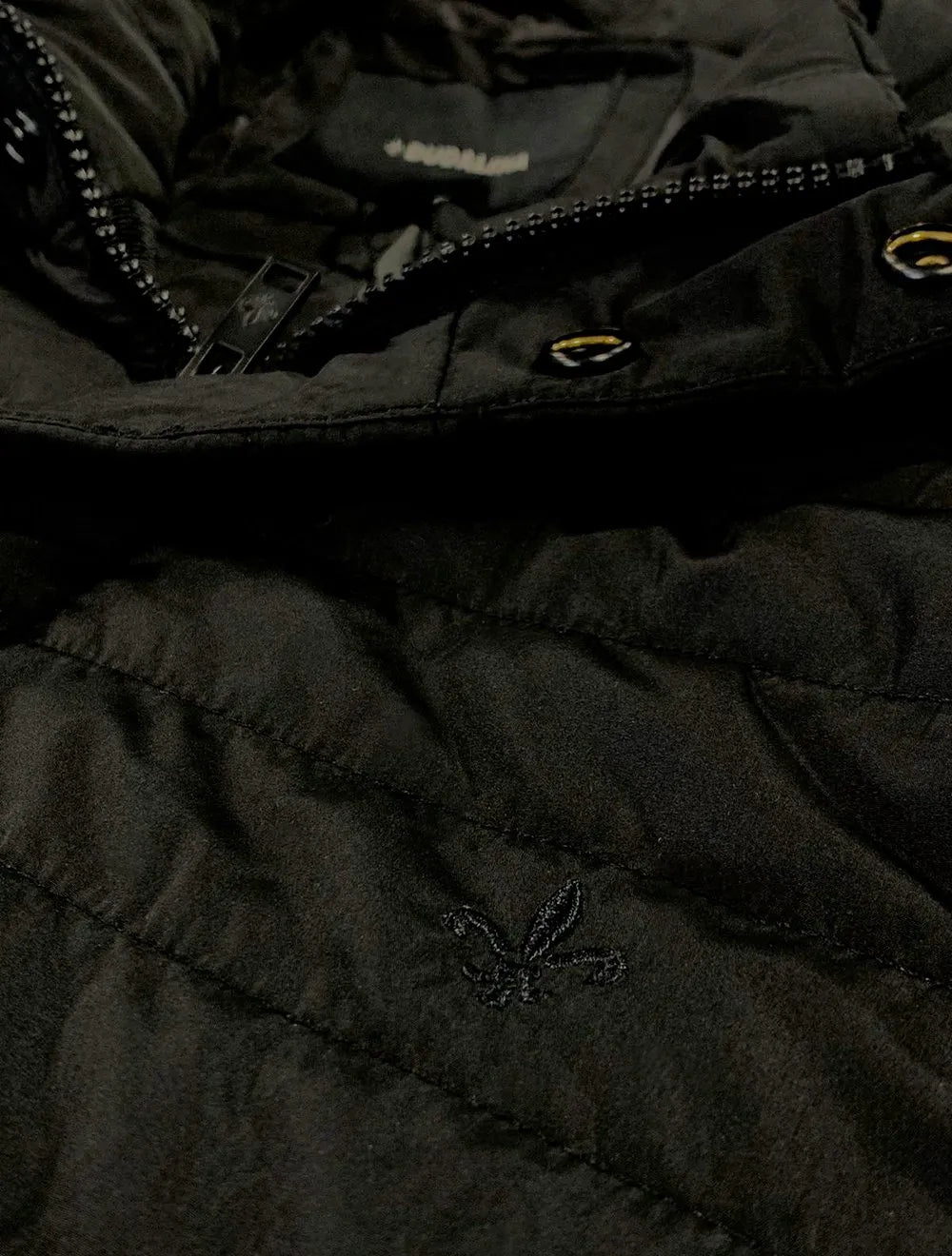 Jaqueta Dudalina Masculina Puffer Nylon Textura Preta