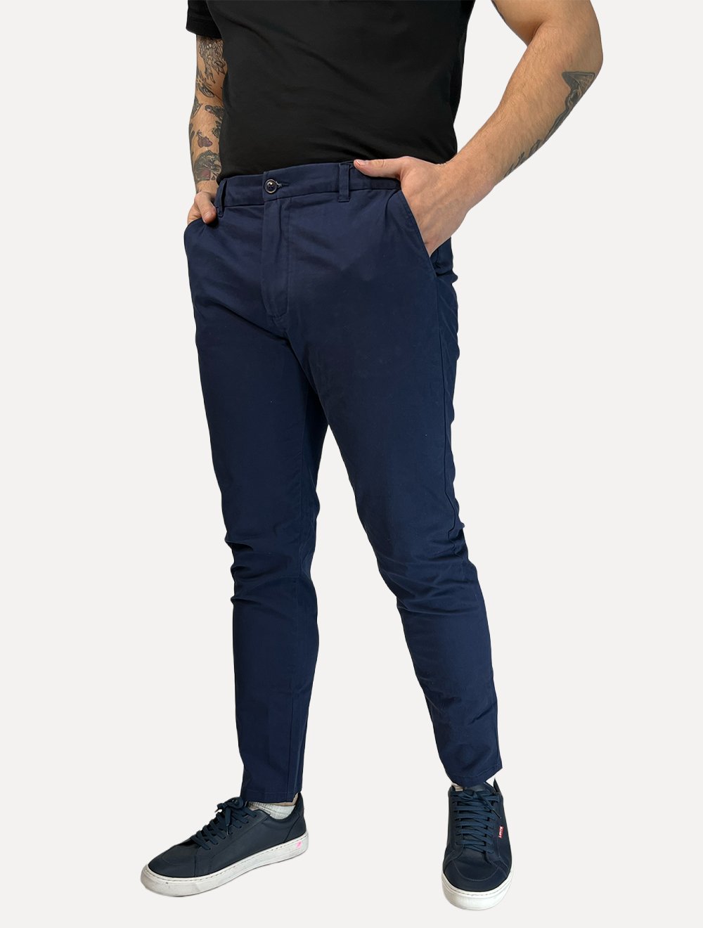Calça Dixen Masculina Adaptive Sarja Regulagem Cós Azul Marinho