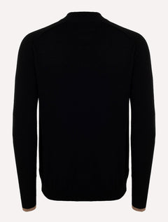Casaco Dudalina Masculino Tricot Bomber Raglan Textura Preto
