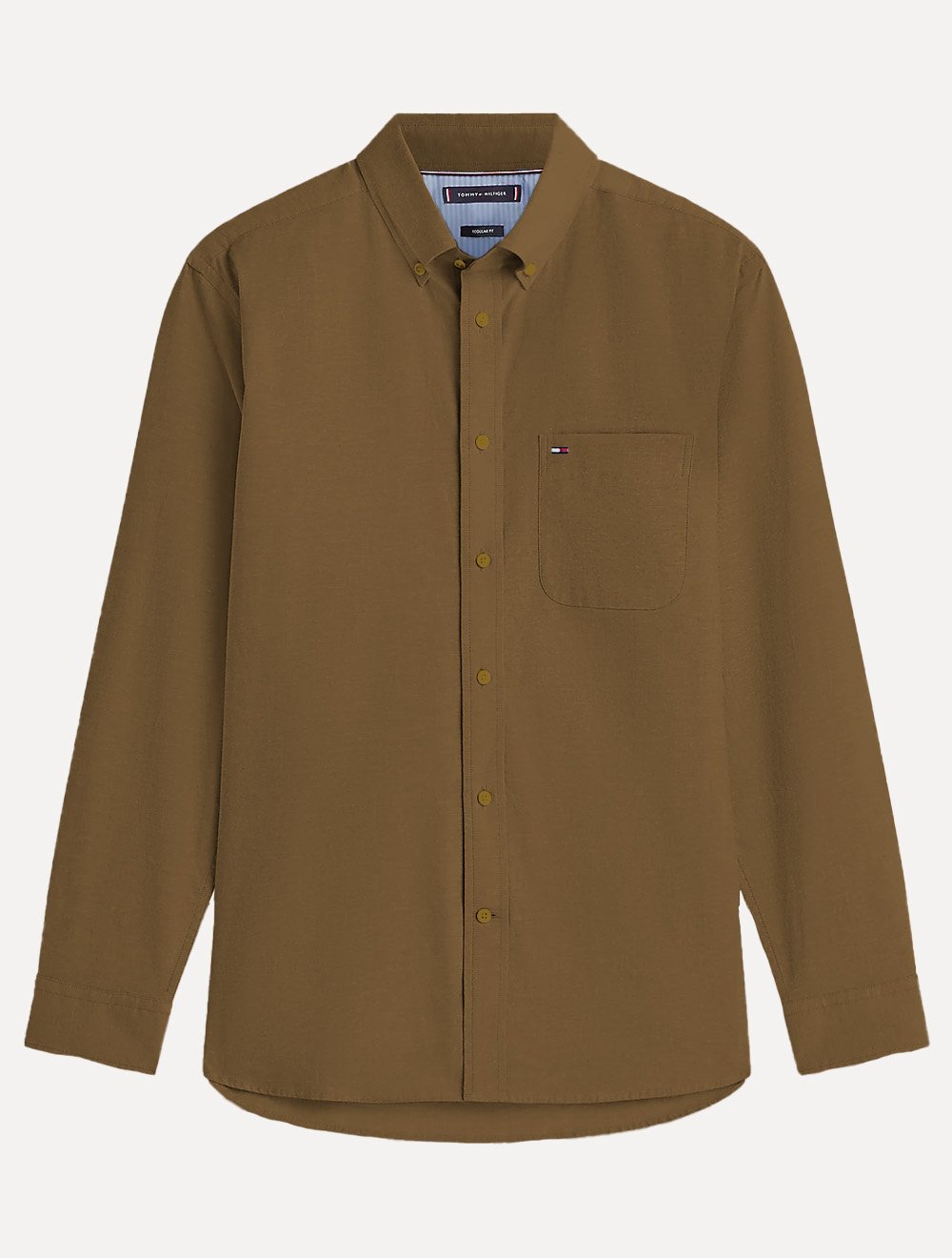 Camisa Tommy Jeans Masculina Regular Flannel Pocket Marrom Escuro