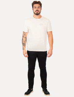 Camiseta Calvin Klein Jeans Naturals Outline CK Logo Off-White