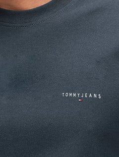 Camiseta Tommy Jeans Masculina Slim Linear Chest Azul Marinho