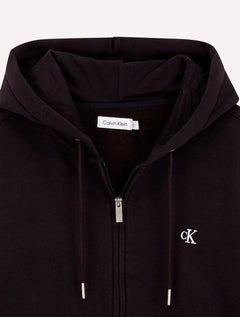 Moletom Calvin Klein Masculino Hoodie Fleece Full-Zip CK Logo Preto