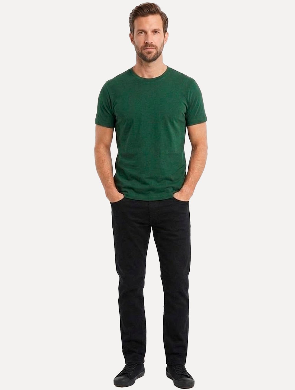 Camiseta Individual Masculina Comfort Pima Soft Touch Logo Verde