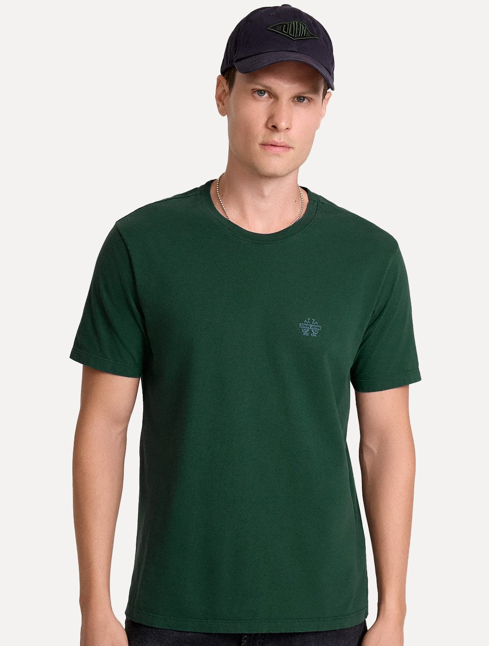 Camiseta John John Masculina Regular Fit Light Transfer Verde Escuro