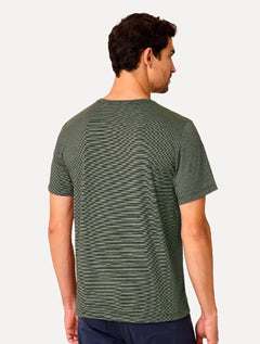 Camiseta Dudalina Masculina Crewneck Listrada Verde