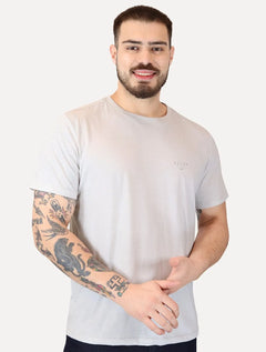 Camiseta Ellus Masculina Linen Slim Originals Duplic Areia Mescla