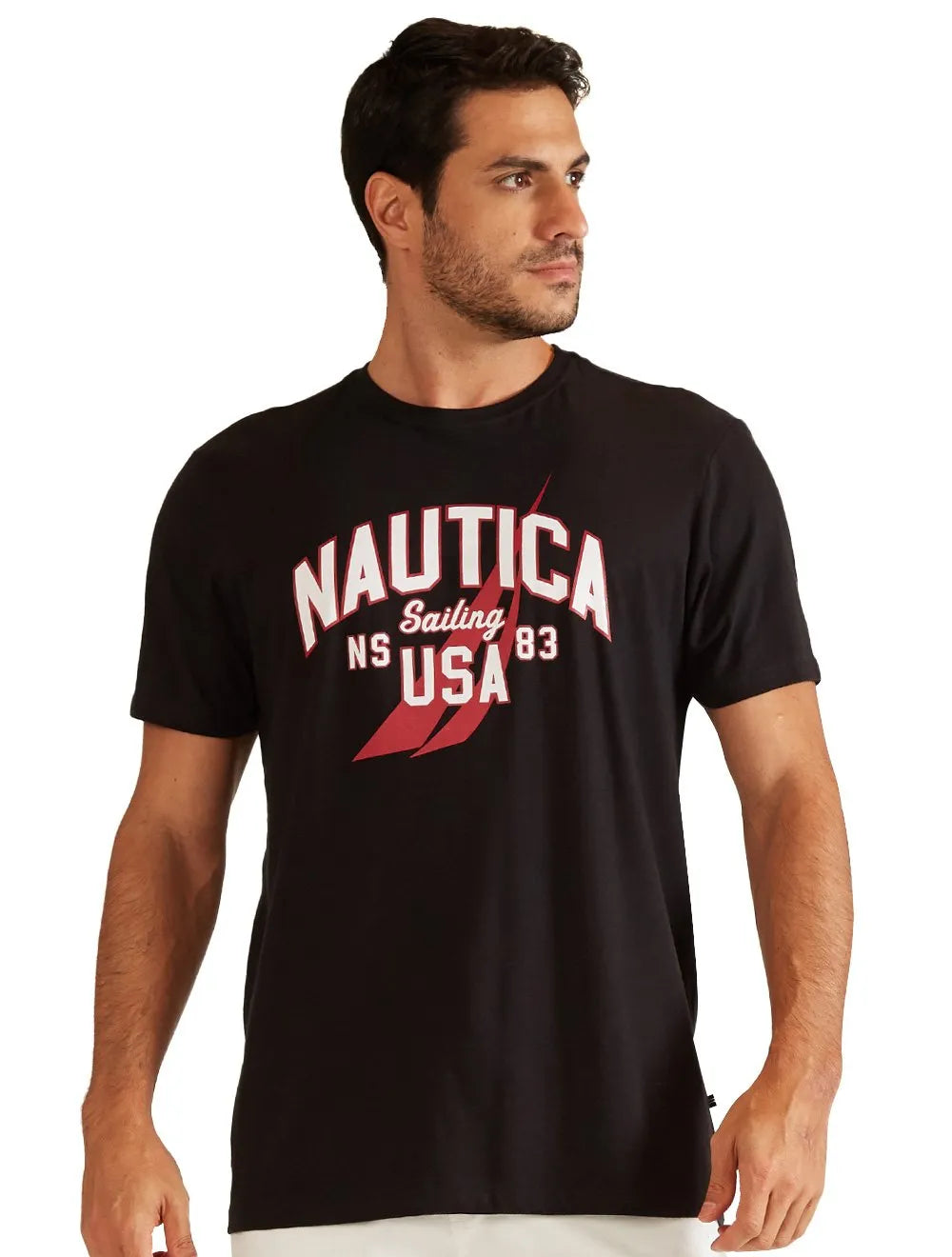 Camiseta Nautica Masculina Arc Sailing USA 83 Preta