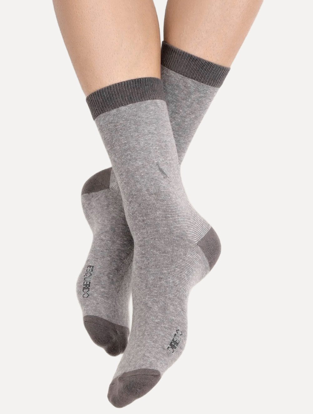Meia Reserva Masculina Cano Alto Listrada Cinza