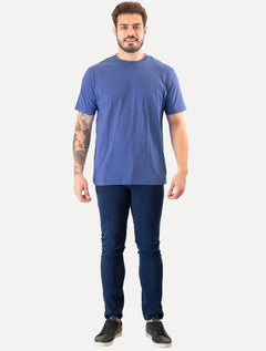 Camiseta Aramis Masculina Basic Lisa Mono Icon Azul Royal Mescla