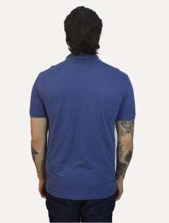 Polo Guess Masculina Piquet Silk Linear Light Friso Azul Escuro