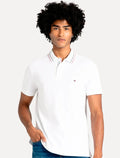 Polo Tommy Hilfiger Masculina Regular Placket Interest Branca