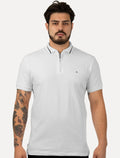 Polo Aramis Masculina Piquet New Classic Zíper Branca