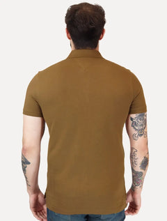 Polo Tommy Hilfiger Masculina Slim Piquet 1985 Marrom