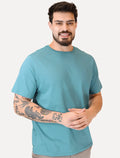 Camiseta Dudalina Masculina Essentials Modal Logo Azul Turquesa