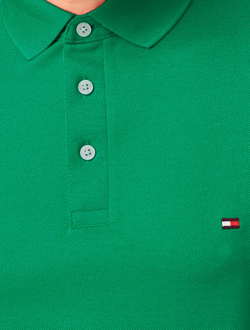 Polo Tommy Hilfiger Masculina Slim Piquet 1985 Verde