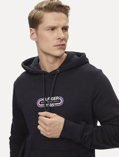 Moletom Tommy Hilfiger Masculino Track Graphic Hoodie Azul Marinho
