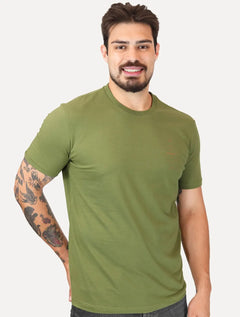 Camiseta King & Joe Masculina Good Day Logo Peito Verde Oliva