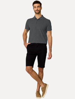 Polo Dudalina Masculina Piquet Basica Logo Bordado Azul Marinho Mescla
