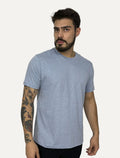 Camiseta Aramis Masculina Malha Fio a Fio Azul Mescla