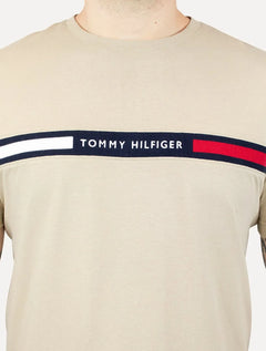 Camiseta Tommy Hilfiger Masculina Chest Insert Logo Cáqui Claro