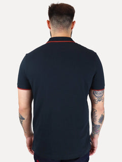 Polo Tommy Hilfiger Masculina Regular Holiday Crest Azul Marinho