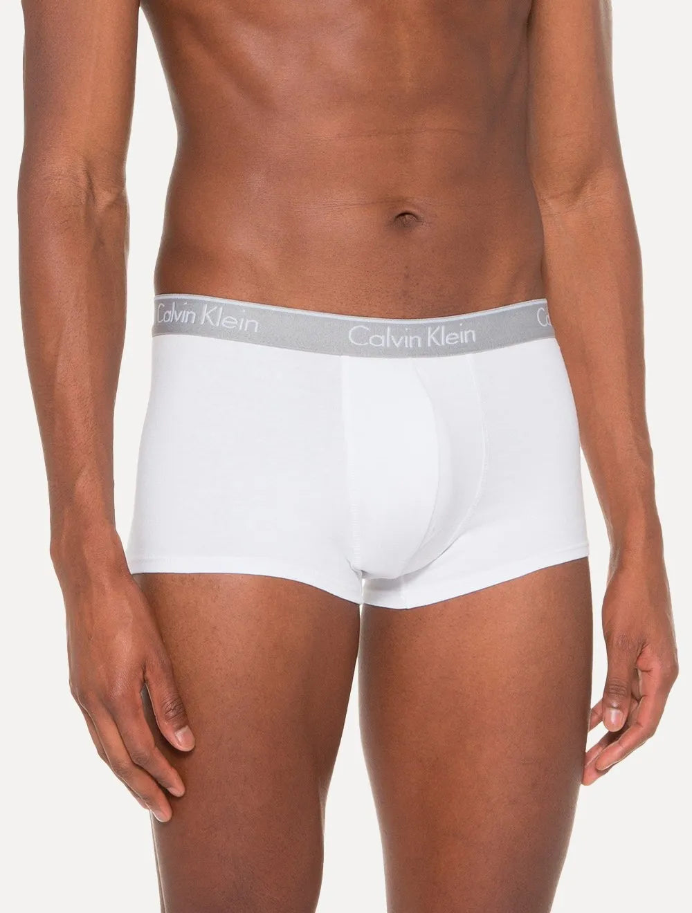 Cueca Calvin Klein Low Rise Trunk Print Branca Pack 2UN