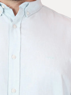 Camisa Levis Masculina Relaxed Oxford Authentic Button Down Manga Curta Azul Claro