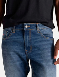 Calça Tommy Jeans Masculina Slim Scanton Flag Pocket Azul Médio