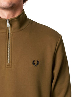 Blusa Fred Perry Moletom Masculina Regular Half Zip Cáqui