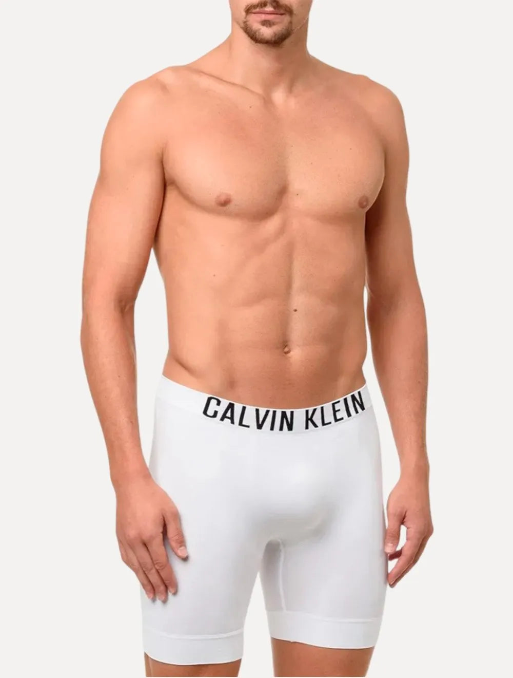 Cueca Calvin Klein Long Boxer Intense Power Seamless Eco Branca
