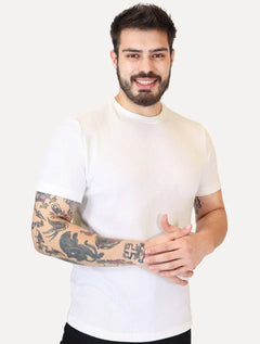 Camiseta Calvin Klein Masculina Canelada Mono Logo Off White