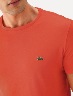 Camiseta Lacoste Masculina Jérsei Algodão Pima Laranja