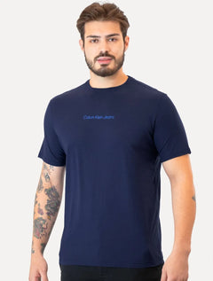 Camiseta Calvin Klein Jeans Masculina Institutional New Logo Azul Marinho