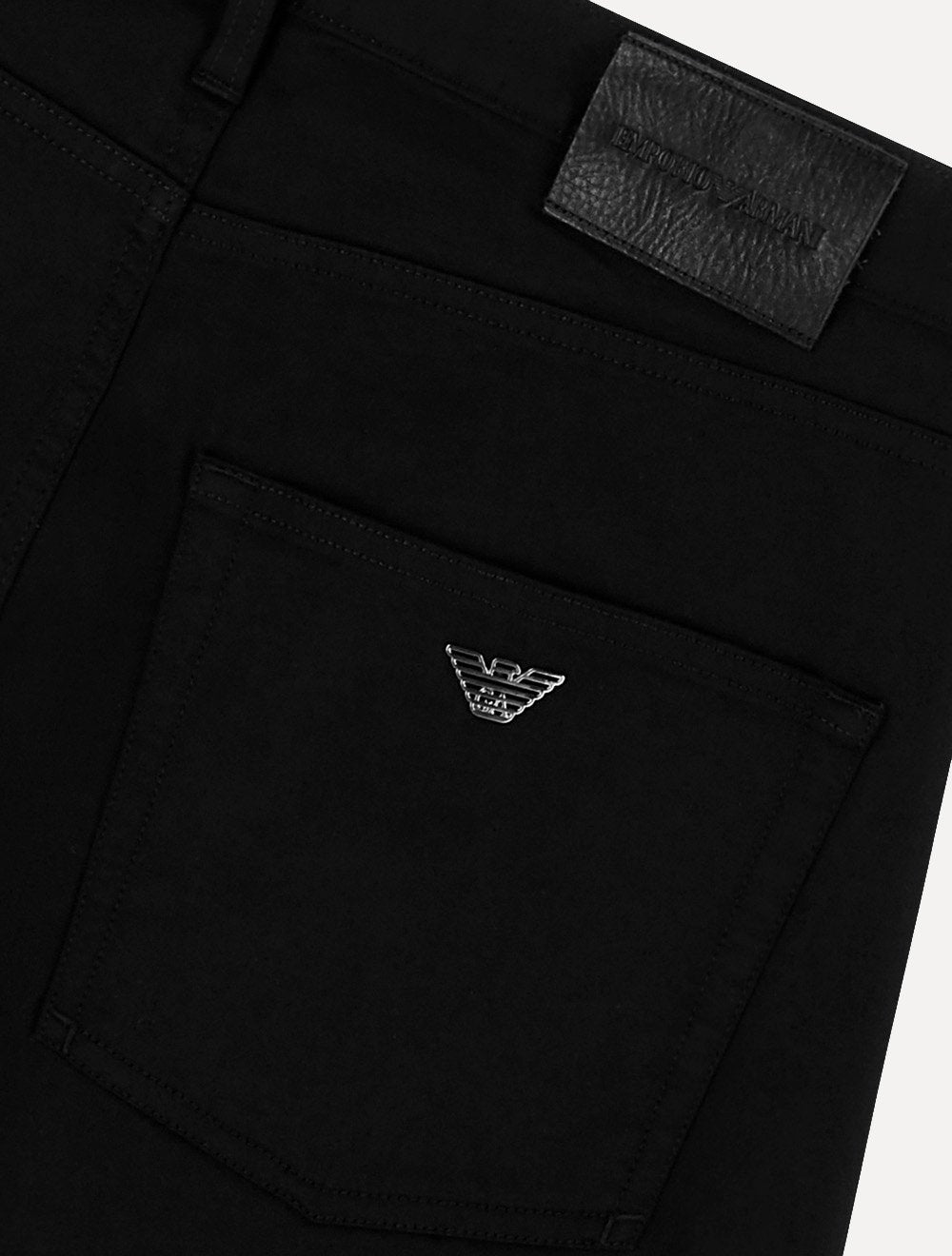 Calça Jeans Emporio Armani Masculina J45 Regular Fit Gabardine Stretch Preto