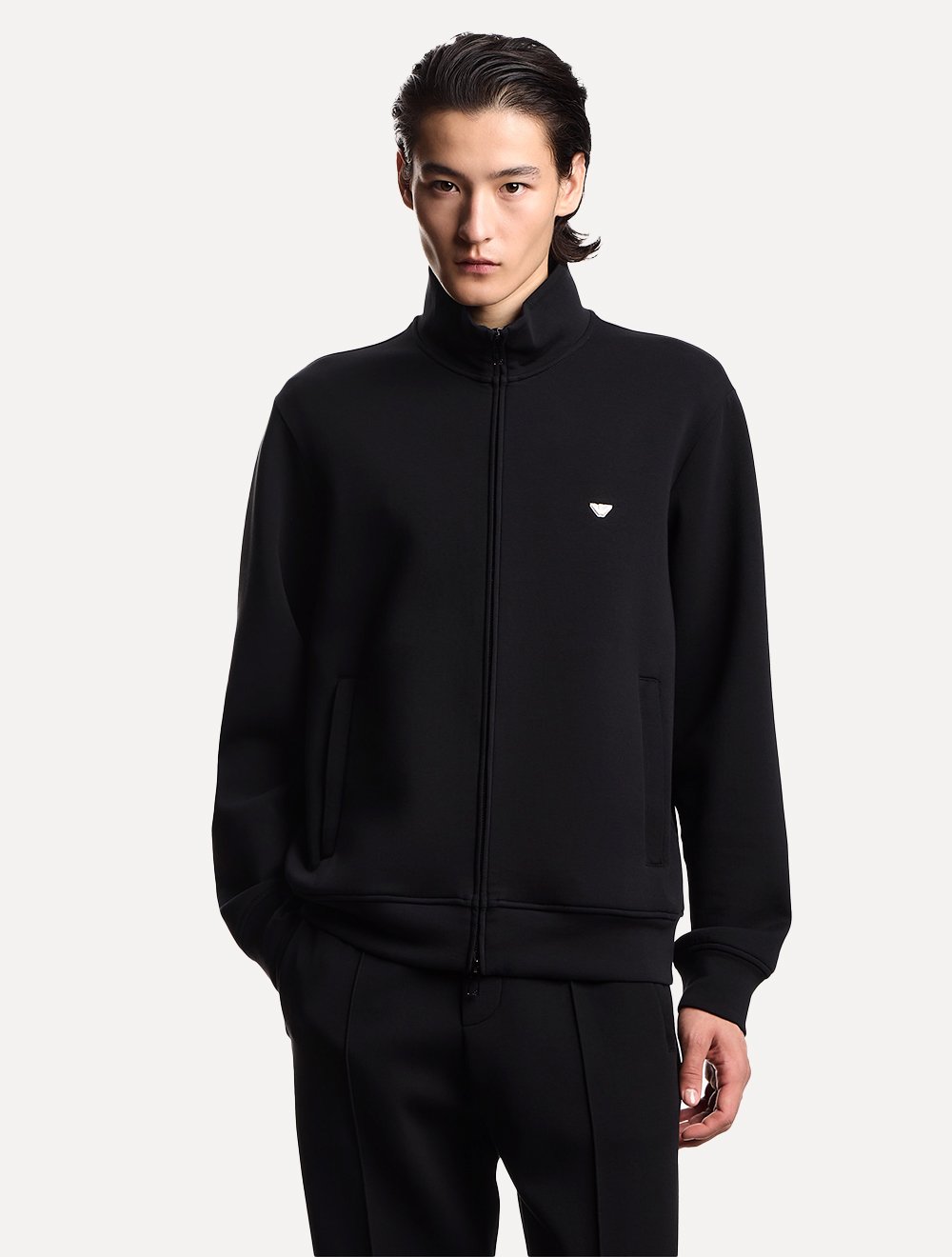 Blusa Moletom Emporio Armani Masculina Essential Full Zip Preta