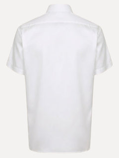 Camisa Dudalina Masculina Manga Curta Slim Superfine Cotton Tricoline Lisa Branca