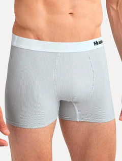 Cueca Mash Masculina Boxer Microfibra Risca de Giz Branca